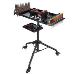 Rolling Tool Cart Adjustable Mobile Work Table with 2 Tool Tray Holder