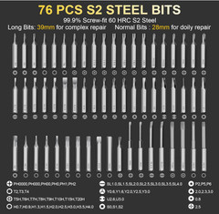 3.7V Precision Electric Screwdriver Set 76-in-1 Cordless Repair Tool Kit