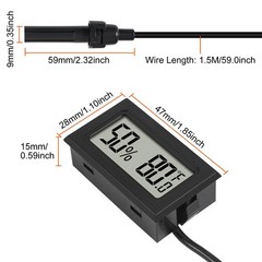 1Pcs Mini Digital Thermometer Hygrometer Gauge Indoor with Probe Sensor LCD D…