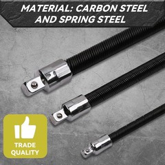 3-Piece Flexible Socket Extension Bar Set 1/2&Prime; 1/4&Prime; 3/8&Prime; Shaft Drive 10&Prime; 8&Prime; 6&Prime;