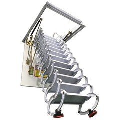 9.84ft Attic Pull Down Ceiling Ladder Stairs Folding Loft Ladder 27.56 »x35.43 »