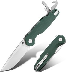 FLISSA Multitool Folding Pocket Knife 3.3&Prime; D2 Blade Liner Lock Glass Breaker USA