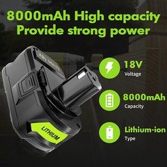 2X 8.0Ah High Capacity Lithium-Ion Battery For RYOBI P108 18V 18 Volt One+ Plus