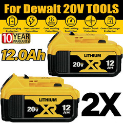 2Pack 12.0AH replace For DeWalt 20Volt Max Lithium-ion Battery DCB206 DCB205-2