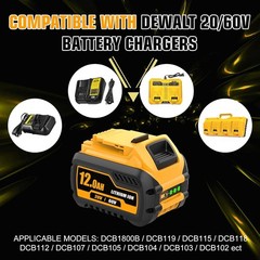 12.0Ah For DEWALT FLEXVOLT DCB609 20V/60V MAX Lithium-lon Battery DCB606 DCB612