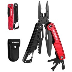 WORKPRO Multitool-11 in 1 with Pocket Clip and Sheath-EDC with Safety Lock
