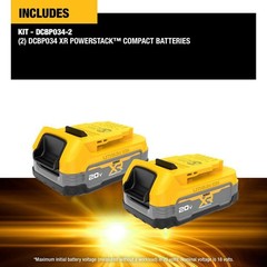 DEWALT 20V MAX XR POWERSTACK Lithium-Ion 1.7 Ah Compact Battery (2-Pack)