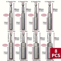 Hex Socket Drill Bit Set – 1/4 » Hex Drive for Bolts & Nuts, Multiple Sizes