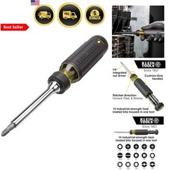 Multi-bit Ratcheting Screwdriver 15-in-1 with Phillips Slotted Torx Nut Driver