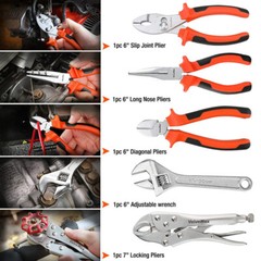 322/219PC Home Repair Hand Tool Kit Basic Mechanic Tools Set w/Carrying Tool Bag