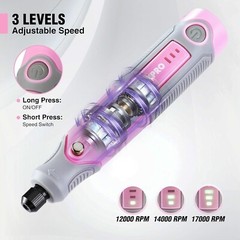 WORKPRO Cordless Rotary Tool Kit with 71pcs Accessories 3 Variable Speeds Pink