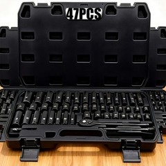 47PCS impact socket set with 3/8&Prime; drive, SAE (5/16&Prime; to 3/4&Prime;) and metric (8 to 22