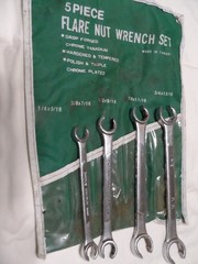 Four (4 ) Flare Nut Wrenches Open End DROP FORGED CHROME PLATED TAIWAN PO SAE
