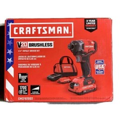 CRAFTSMAN CMCF820D2 V20 20V Max Variable Speed Brushless Cordless Impact Driver
