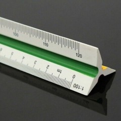 30cm/12&Prime; Solid Plastic Metric Triangular Scale Ruler Architect Engineers 1PC