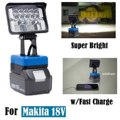 Camping LED Work Light W/USB Adjustable Cordless Lamp For Makita 18V Battery