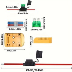 2 Pack Adapter Compatible with De-Walt 20V Battery Adapter with Switch, Fuse