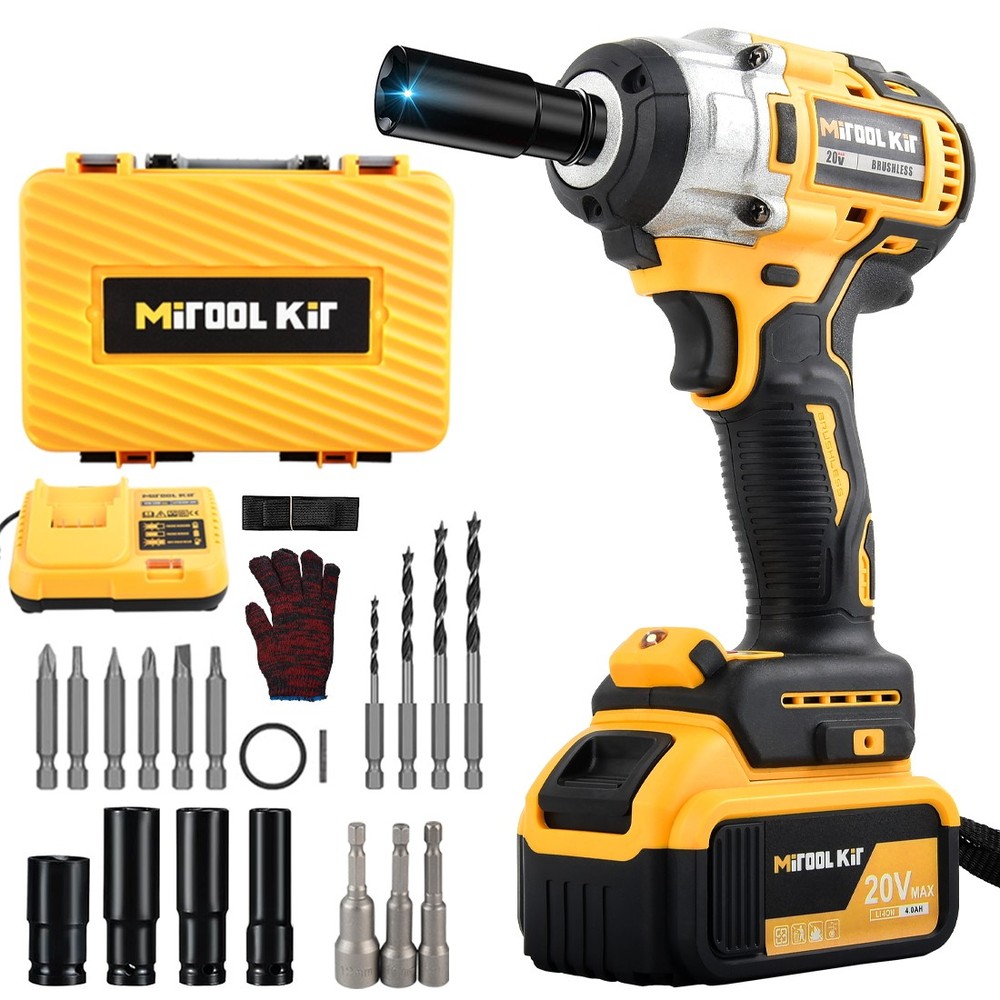 20V Cordless Multifunction Tools1/2&Prime;Brushless Electric Impact Wrench Torque600Nm