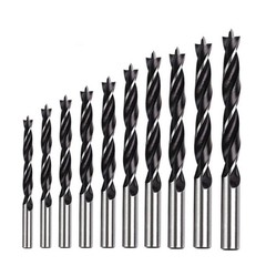 Brad Point Wood Drill Bit Set 10 pcs Professional Wood Twist Drill Bits (1/8&Prime;…
