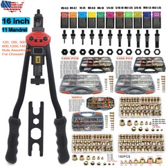 16&Prime; Rivet Gun Kit Rivnut Thread Setting Tool Nut Setter NutSert+120/900/1450 Nut