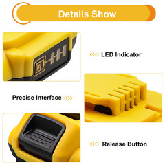 2 PACK replace for Dewalt 20V Volt Max DCB204 4.0Ah Lithium Batteries DCB206 US