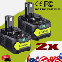 2Pack 8.0Ah 18V P108 Battery Replacement for Ryobi 18 Volt Lithium Ion Battery