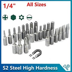 1/4&Prime; Impact Drill Driver Magnetic Hex Phillips Slotted Torx Mini Screwdriver Bit