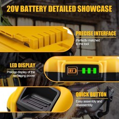 2 PACK replace for Dewalt 20V Volt Max DCB204 4.0Ah Lithium Batteries DCB206 US