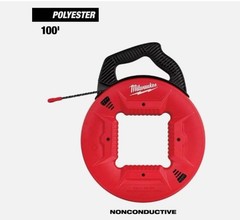 Milwaukee 100’ Fish Tape Polyester with Nonconductive Tip 48-22-4165 NEW