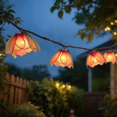 Decorative String Lights Plug in with 10 Incandescent Bulbs, Flower Garland Fair
